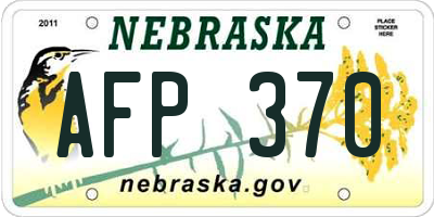 NE license plate AFP370