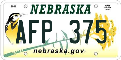 NE license plate AFP375