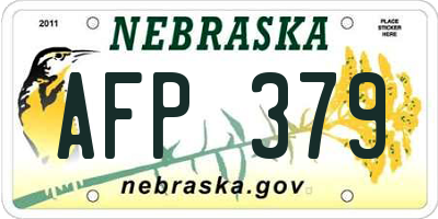 NE license plate AFP379
