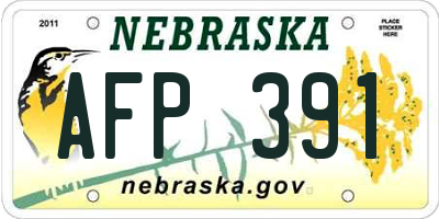 NE license plate AFP391