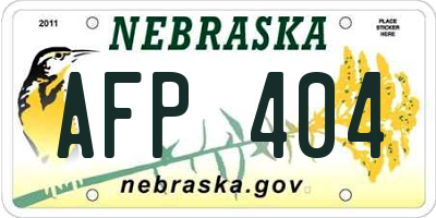 NE license plate AFP404