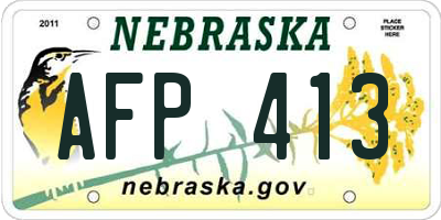 NE license plate AFP413