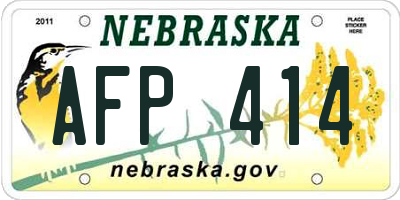 NE license plate AFP414