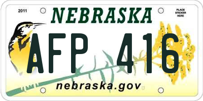 NE license plate AFP416