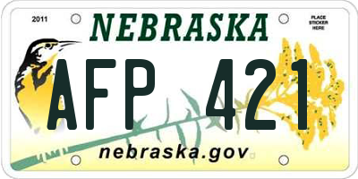 NE license plate AFP421
