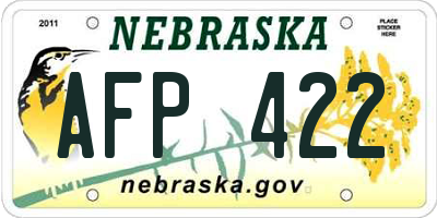 NE license plate AFP422