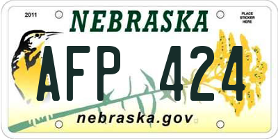 NE license plate AFP424