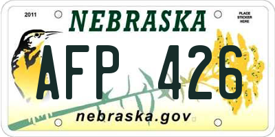 NE license plate AFP426
