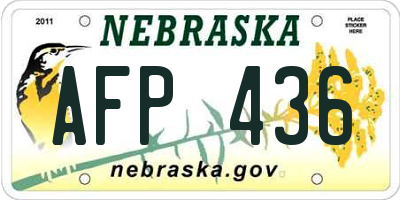 NE license plate AFP436