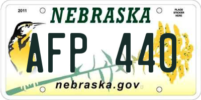 NE license plate AFP440