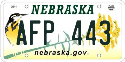 NE license plate AFP443
