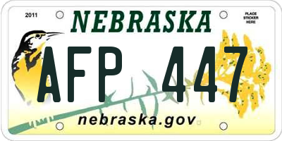 NE license plate AFP447