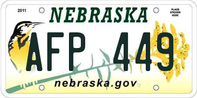 NE license plate AFP449