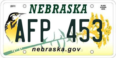 NE license plate AFP453