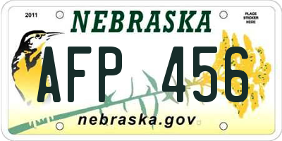 NE license plate AFP456