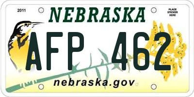 NE license plate AFP462