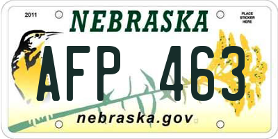 NE license plate AFP463