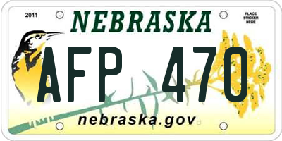 NE license plate AFP470