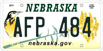 NE license plate AFP484