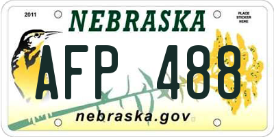 NE license plate AFP488