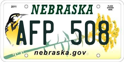 NE license plate AFP508