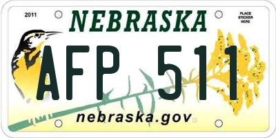 NE license plate AFP511