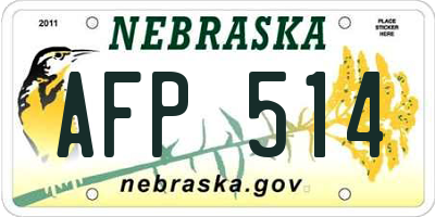 NE license plate AFP514
