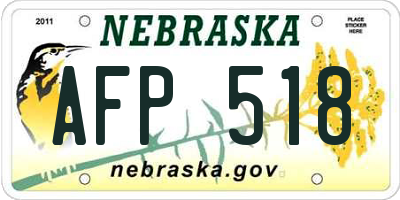 NE license plate AFP518