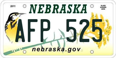 NE license plate AFP525