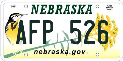 NE license plate AFP526