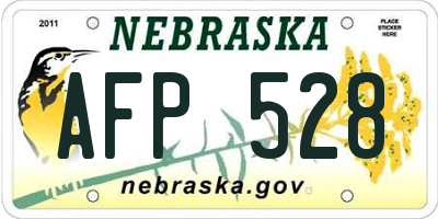 NE license plate AFP528