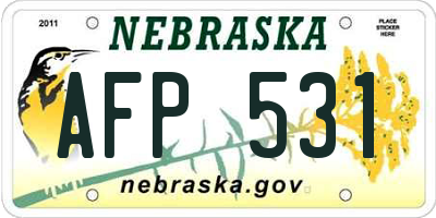 NE license plate AFP531