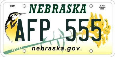 NE license plate AFP555