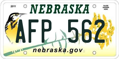NE license plate AFP562