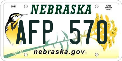 NE license plate AFP570