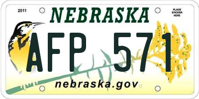 NE license plate AFP571