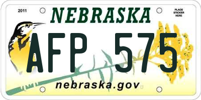NE license plate AFP575