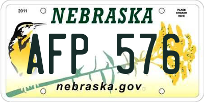 NE license plate AFP576
