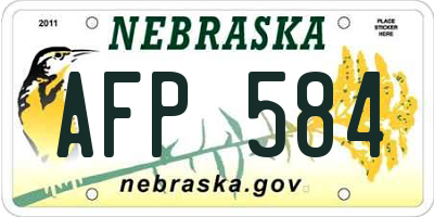 NE license plate AFP584