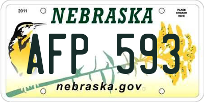 NE license plate AFP593