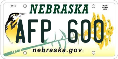 NE license plate AFP600
