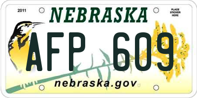 NE license plate AFP609