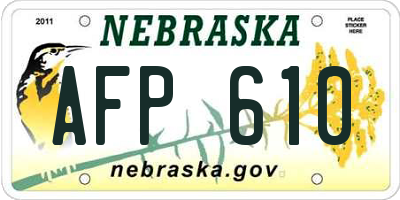 NE license plate AFP610