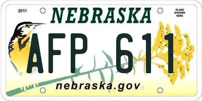 NE license plate AFP611
