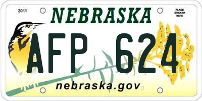 NE license plate AFP624