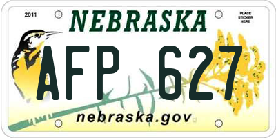NE license plate AFP627