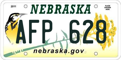 NE license plate AFP628