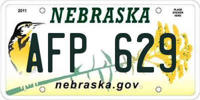 NE license plate AFP629