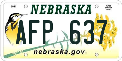 NE license plate AFP637