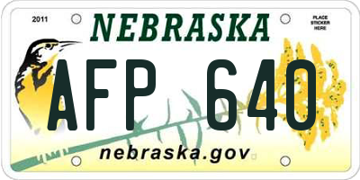 NE license plate AFP640